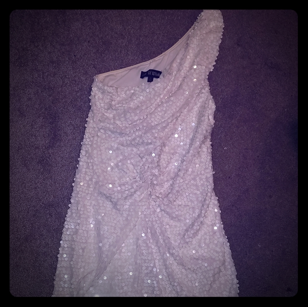 White sequin dress